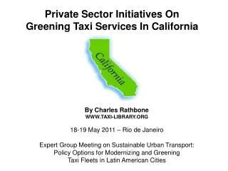 Private Sector Initiatives On Greening Taxi Services In California