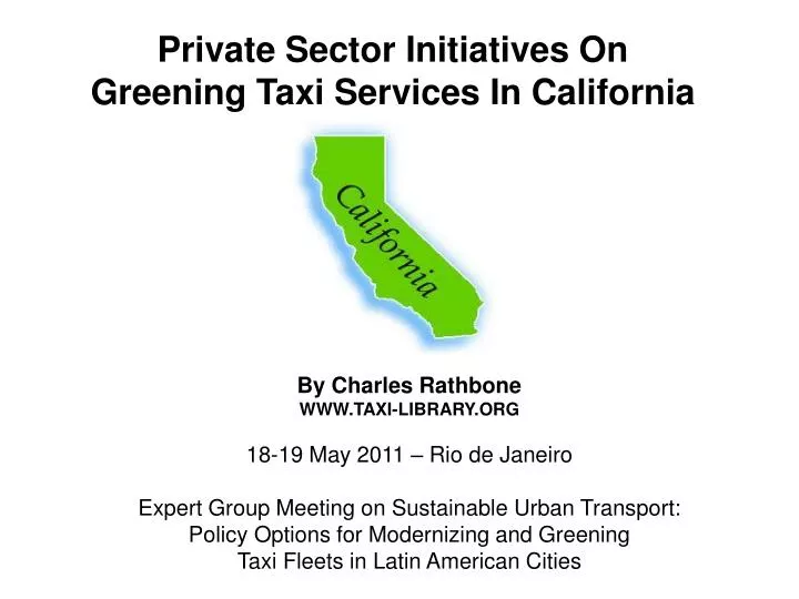 private sector initiatives on greening taxi services in california