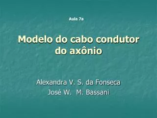 modelo do cabo condutor do ax nio