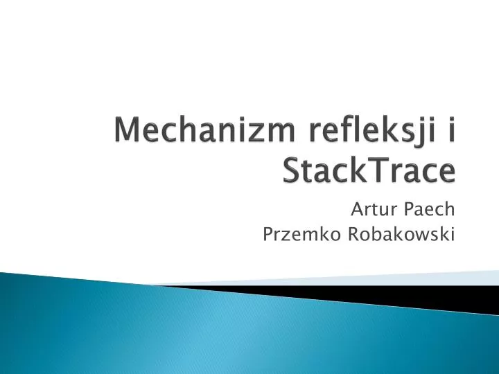 mechanizm refleksji i stacktrace