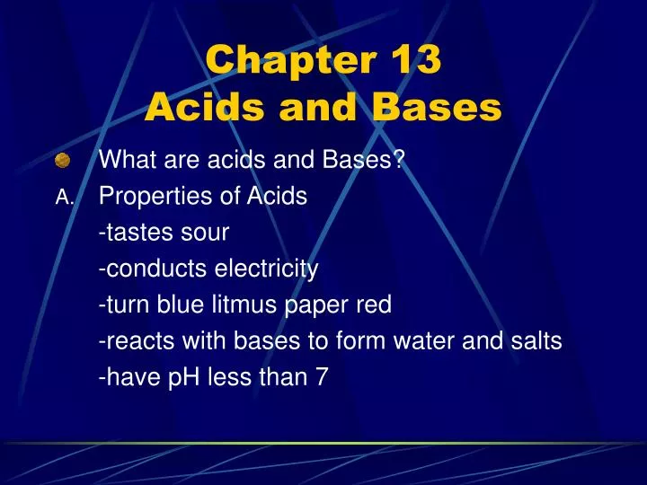 chapter 13 acids and bases