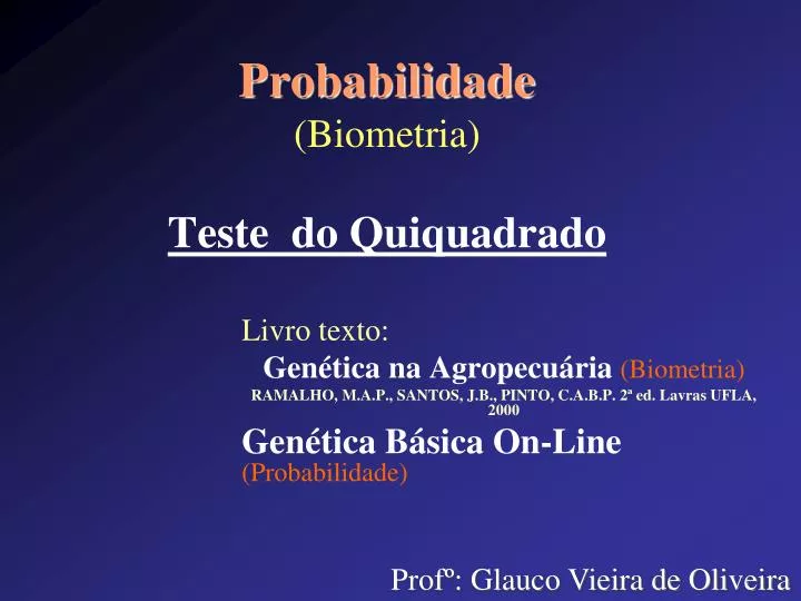 probabilidade biometria teste do quiquadrado