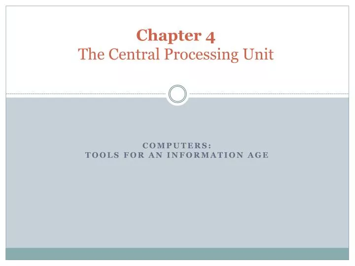 chapter 4 the central processing unit