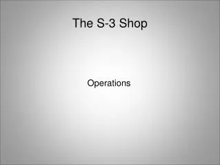 The S-3 Shop