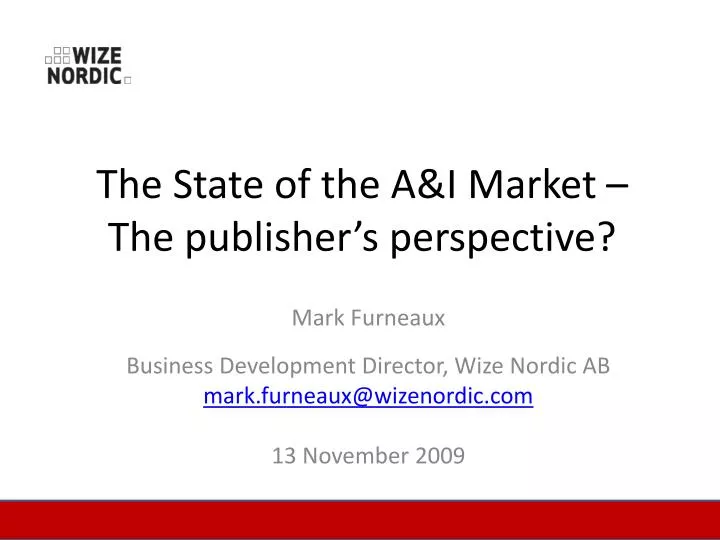 the state of the a i market the publisher s perspective