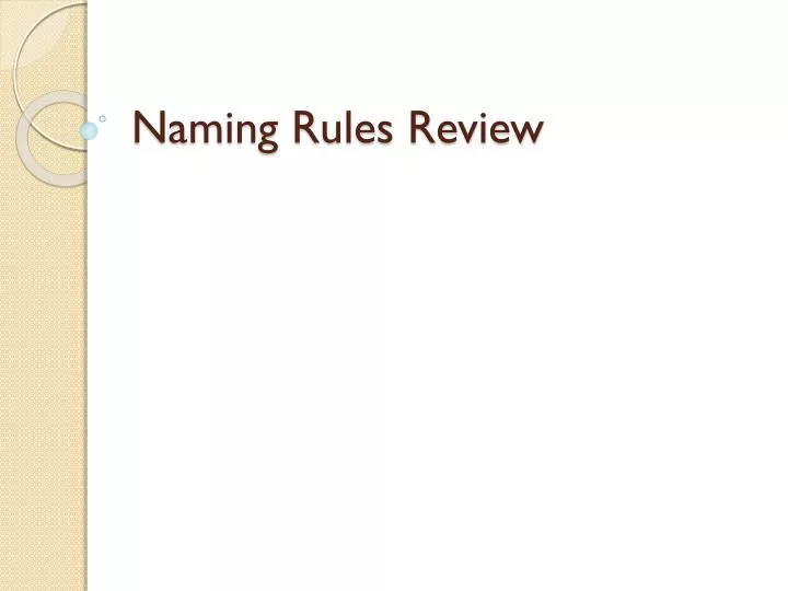 naming rules review