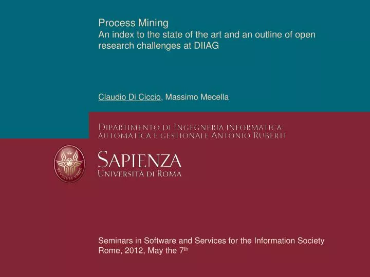 process mining an index to the state of the art and an outline of open research challenges at diiag