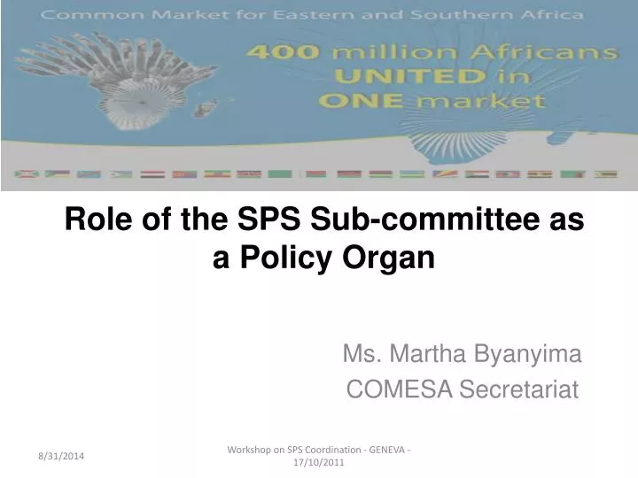 role of the sps sub committee as a policy organ