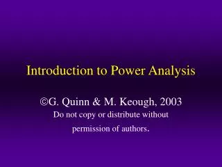 Introduction to Power Analysis