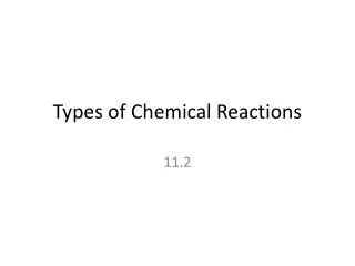 Types of Chemical Reactions