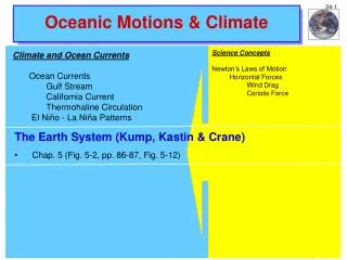 Oceanic Motions &amp; Climate