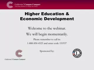 Higher Education &amp; Economic Development