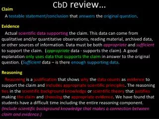 CbD review…