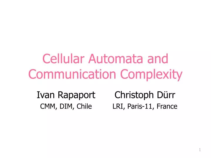 cellular automata and communication complexity