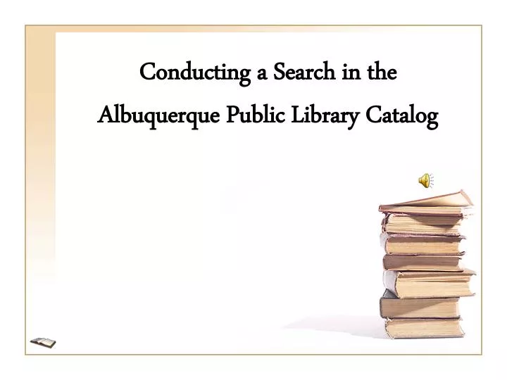 conducting a search in the albuquerque public library catalog