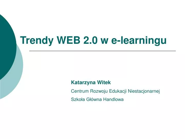 trendy web 2 0 w e learningu
