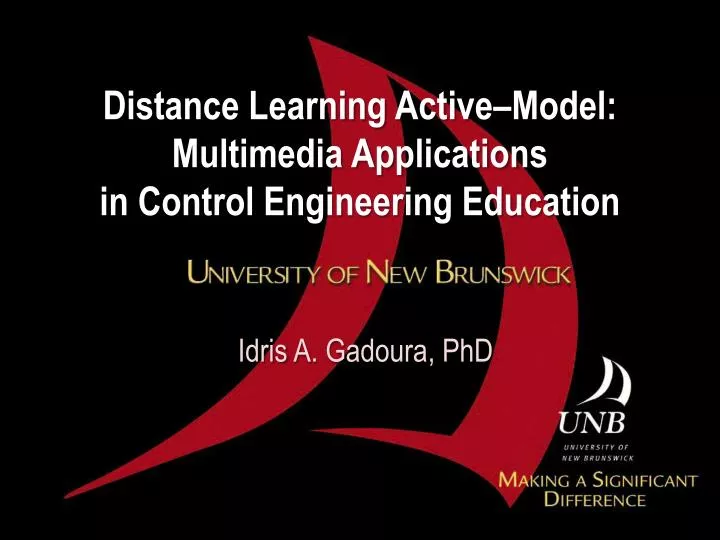 distance learning active model multimedia applications in control engineering education