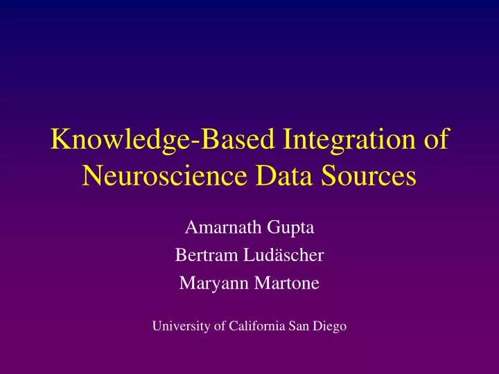knowledge based integration of neuroscience data sources