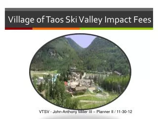 Village of Taos Ski Valley Impact Fees