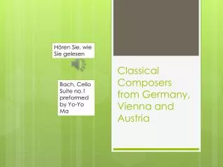 Classical Composers from Germany, Vienna and Austria
