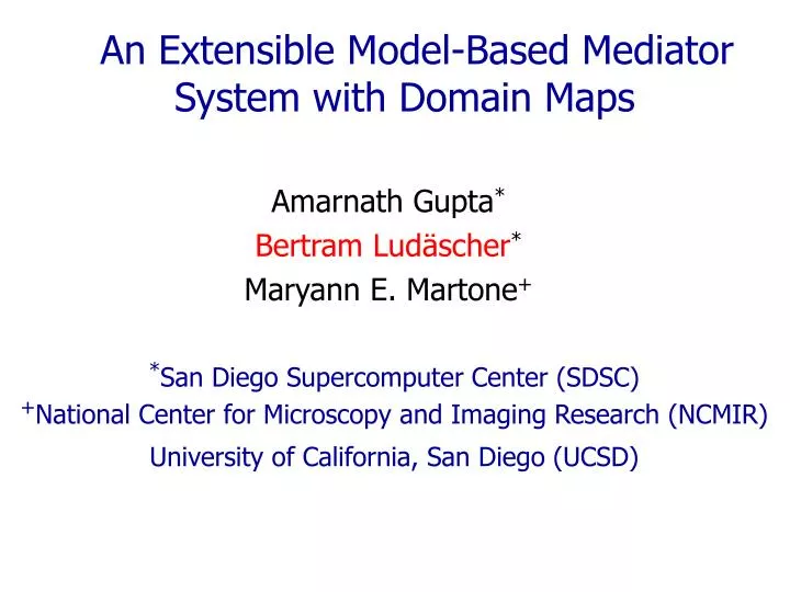 an extensible model based mediator system with domain maps