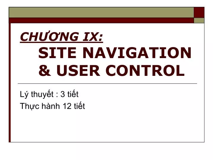 ch ng ix site navigation user control