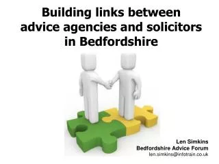 Building links between advice agencies and solicitors in Bedfordshire
