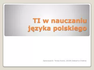 ti w nauczaniu j zyka polskiego