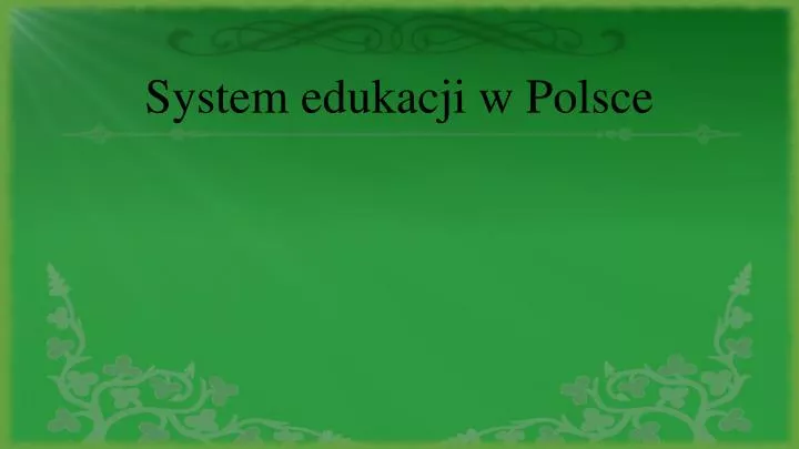 system edukacji w polsce