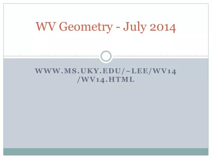 wv geometry july 2014