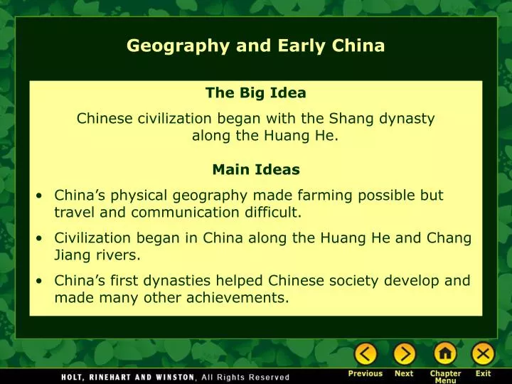 geography and early china