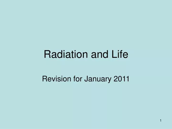 radiation and life