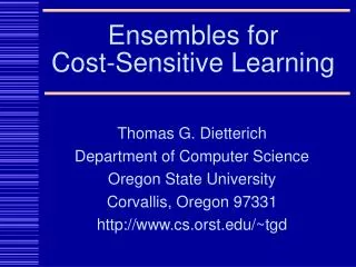 Ensembles for Cost-Sensitive Learning