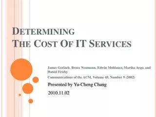 determining the cost of it services