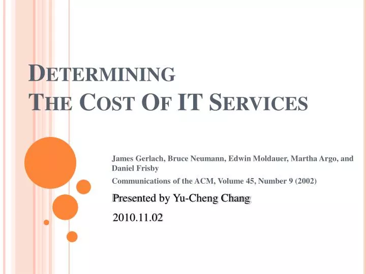 determining the cost of it services