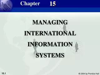 MANAGING INTERNATIONAL INFORMATION SYSTEMS