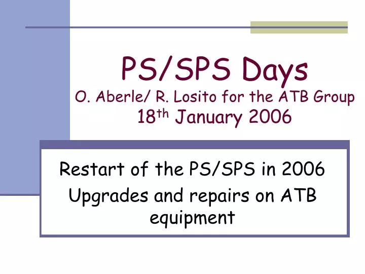 ps sps days o aberle r losito for the atb group 18 th january 2006