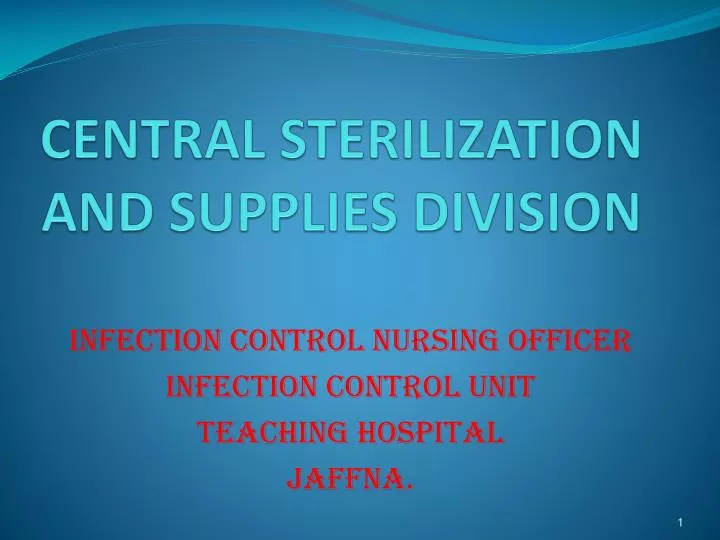 central sterilization and supplies division
