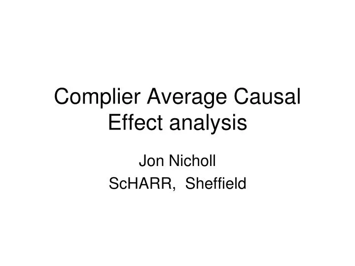 complier average causal effect analysis