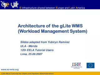 Architecture of the gLite WMS (Workload Management System)