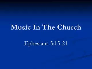 Music In The Church