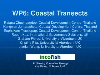 WP6: Coastal Transects