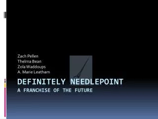 Definitely Needlepoint A Franchise Of The Future