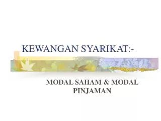 kewangan syarikat