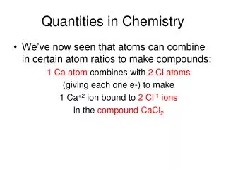 Quantities in Chemistry