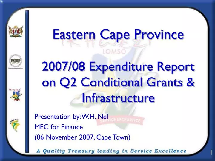 eastern cape province 2007 08 expenditure report on q2 conditional grants infrastructure