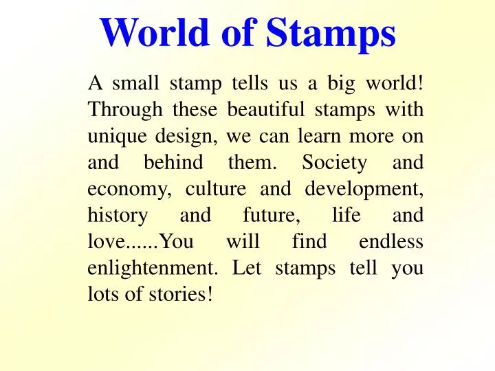 world of stamps