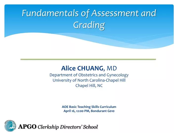 fundamentals of assessment and grading