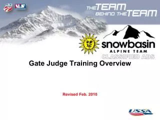 Gate Judge Training Overview