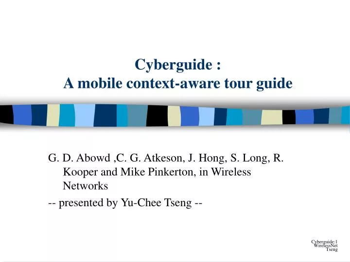 cyberguide a mobile context aware tour guide